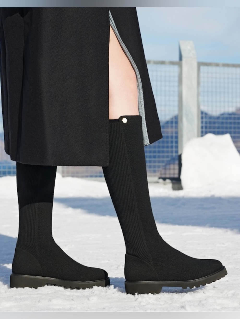 VIVAIA Filipa Boots Knee High Wool Size 7 Black - Picture 7 of 11